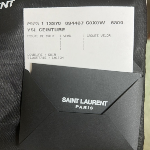 SAINT LAURENT Monogramme suede belt in brown, size 80 - Picture 5 of 6
